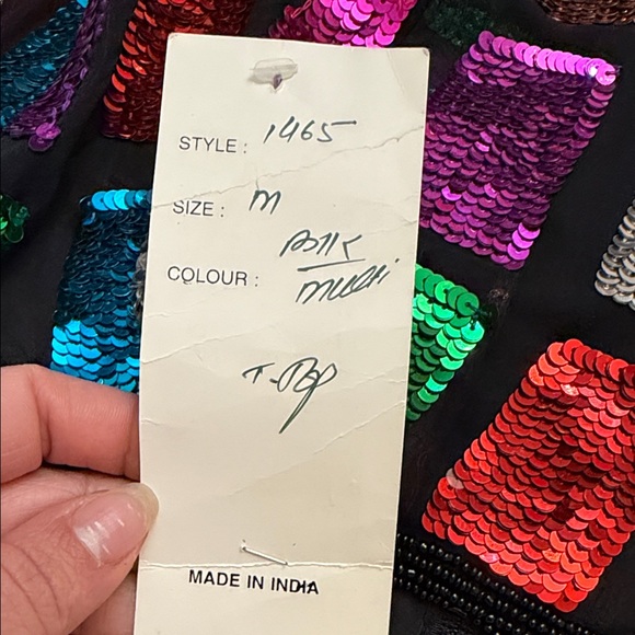 Multicolor Vintage Sequin Sleeveless Blouse - Picture 11 of 13